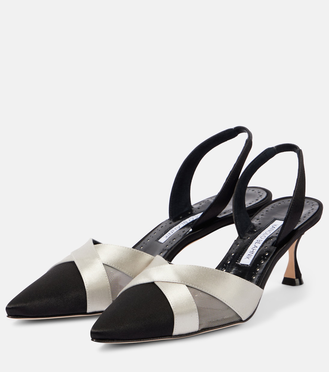 Oyounasli 50 satin slingback pumps | Manolo Blahnik