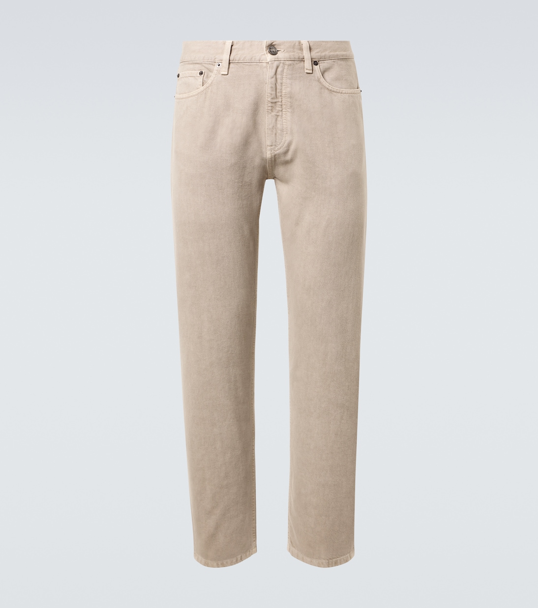 Leather-trimmed cotton straight pants | Zegna