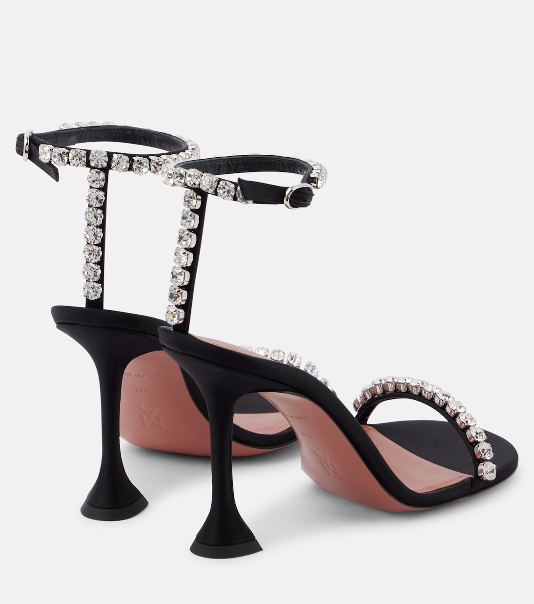 Sandalen Gigi 95 aus Satin mit Kristallen | Amina Muaddi