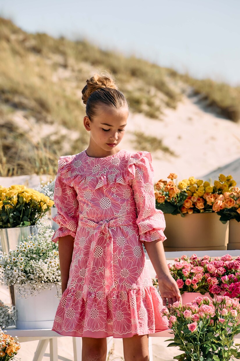 Embroidered cotton voile dress | Patachou