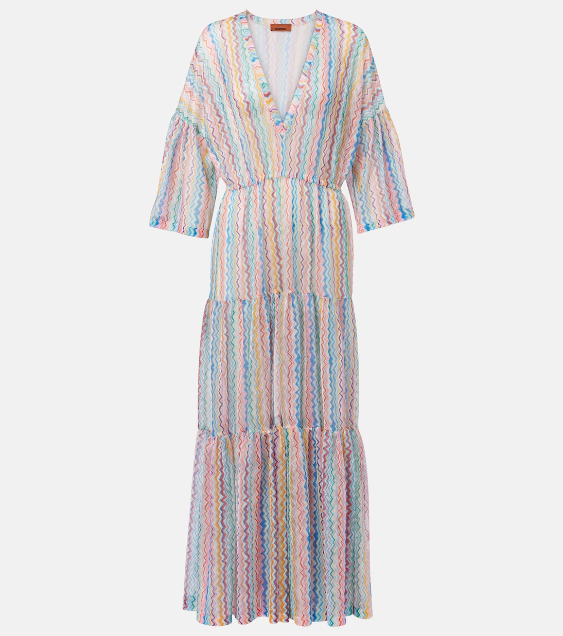 Zigzag sheer tiered beach dress | Missoni