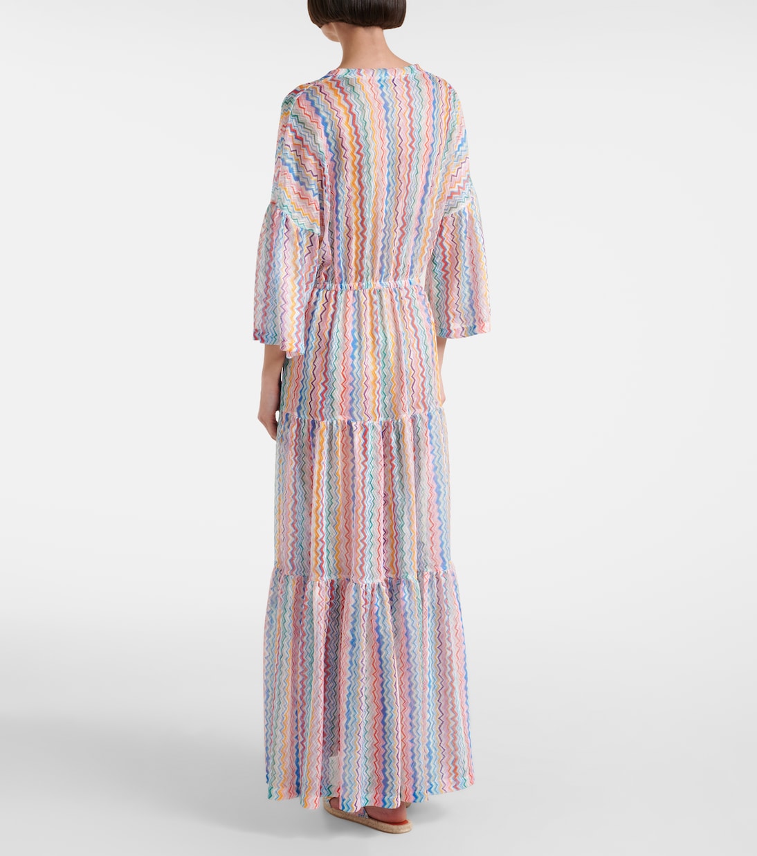 Zigzag sheer tiered beach dress | Missoni