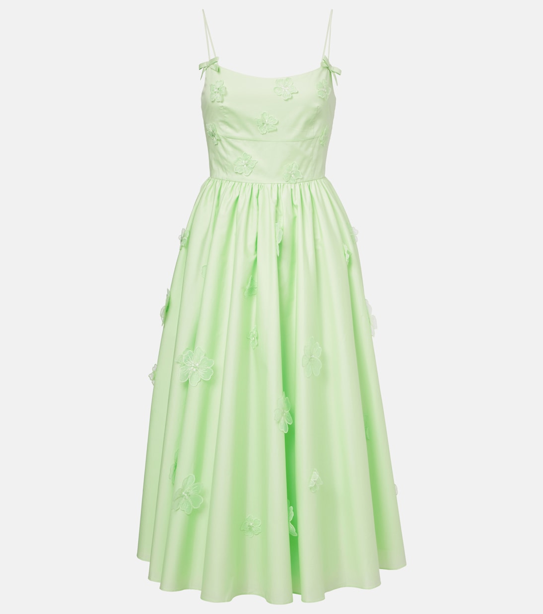 Robe midi en coton à fleurs | Self-Portrait