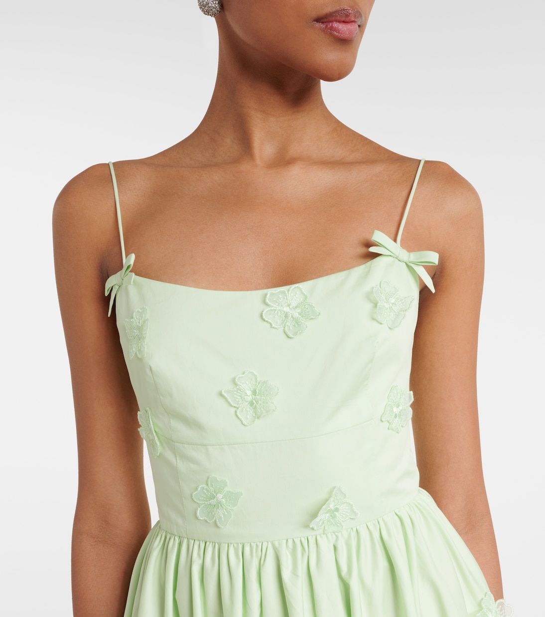 Robe midi en coton à fleurs | Self-Portrait