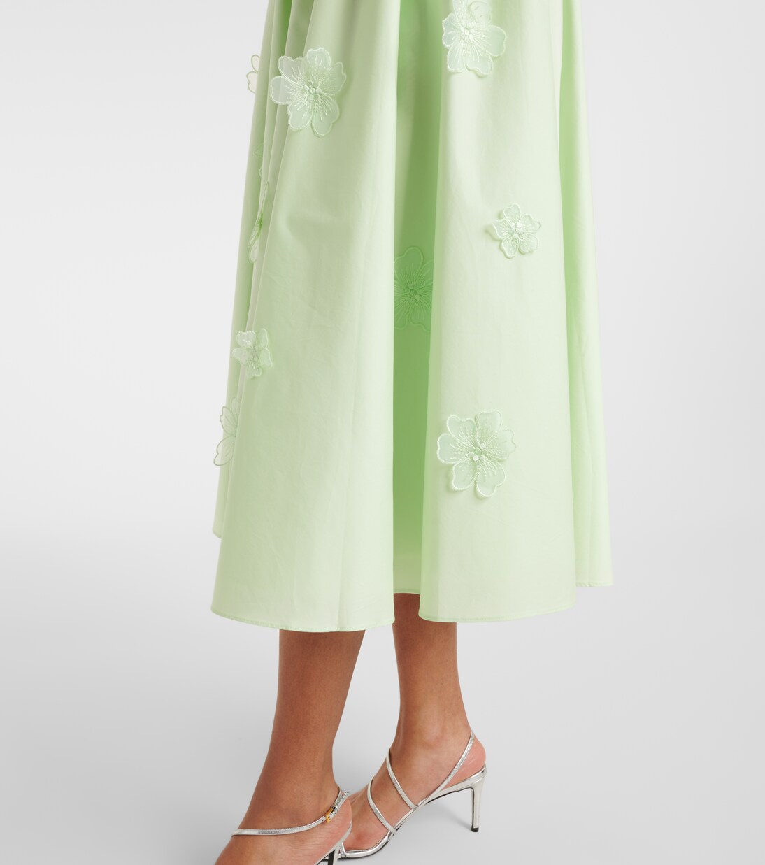 Robe midi en coton à fleurs | Self-Portrait