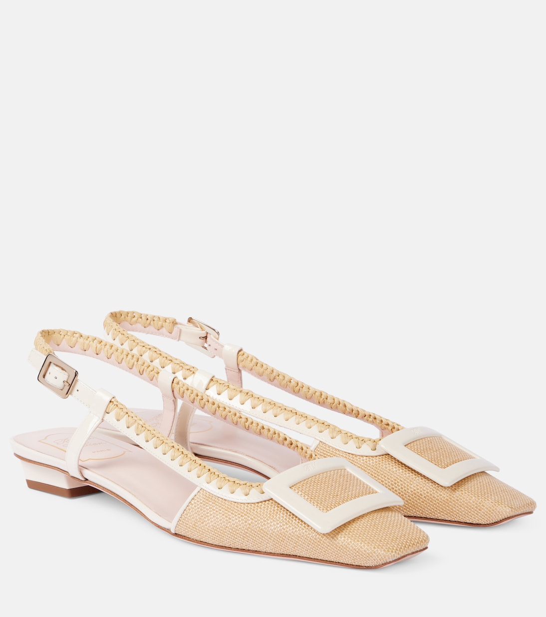 Belle Vivier canvas slingback flats | Roger Vivier