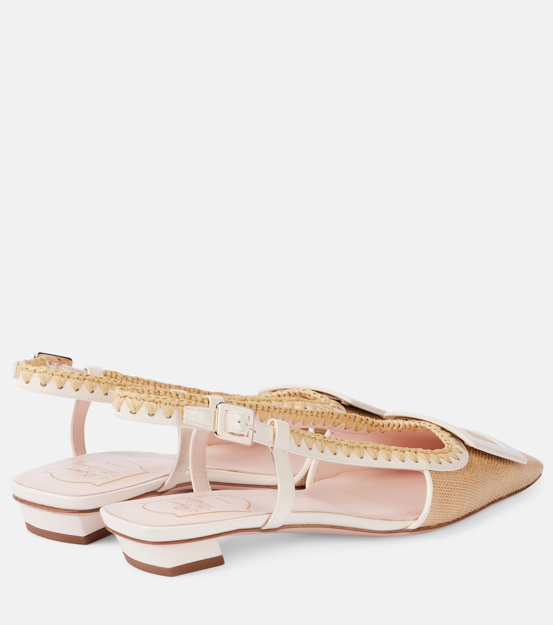 Belle Vivier canvas slingback flats | Roger Vivier