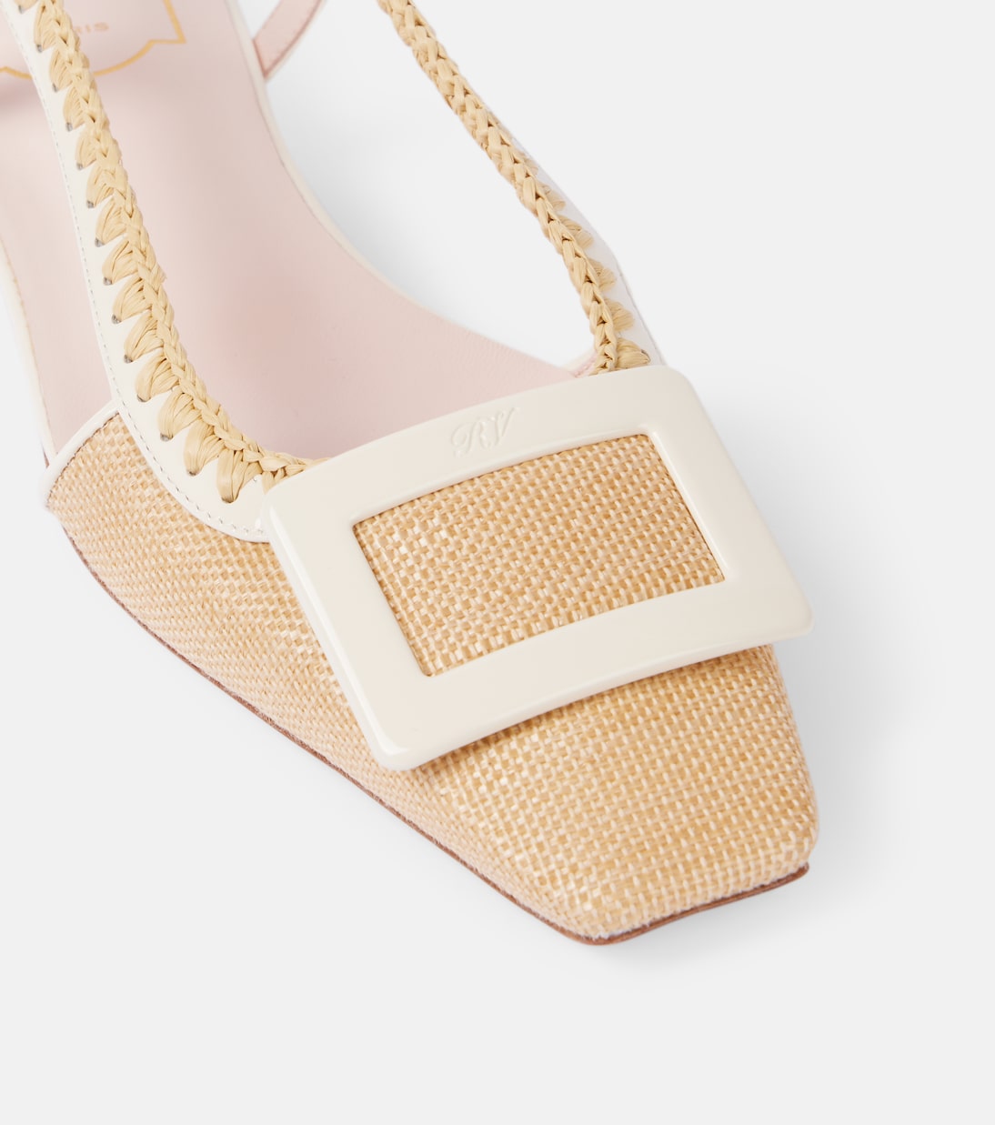Belle Vivier canvas slingback flats | Roger Vivier