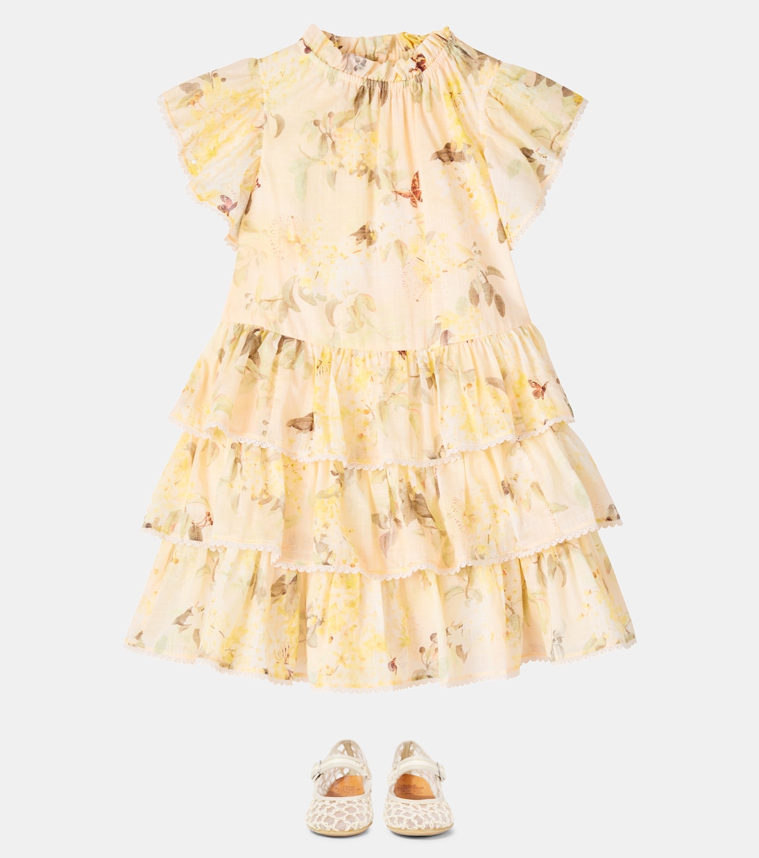 Cascadian floral tiered cotton dress | Zimmermann Kids