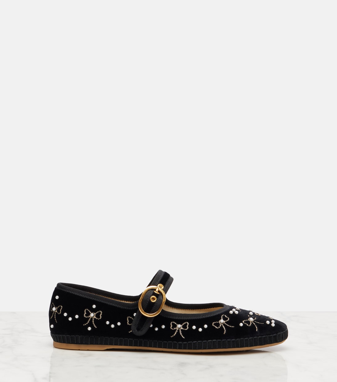Endouce velvet Mary Jane flats | Valentino Garavani