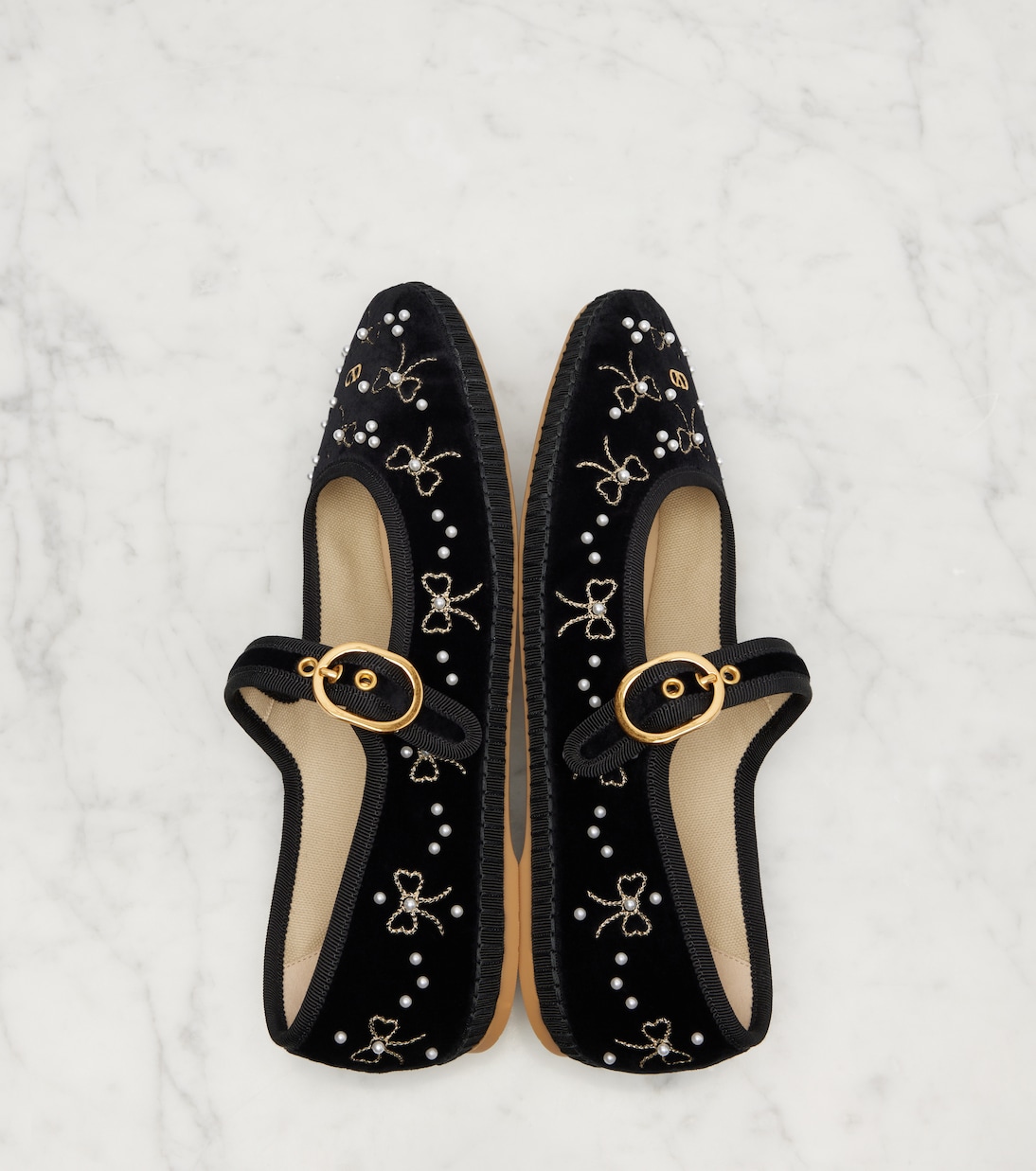 Endouce velvet Mary Jane flats | Valentino Garavani
