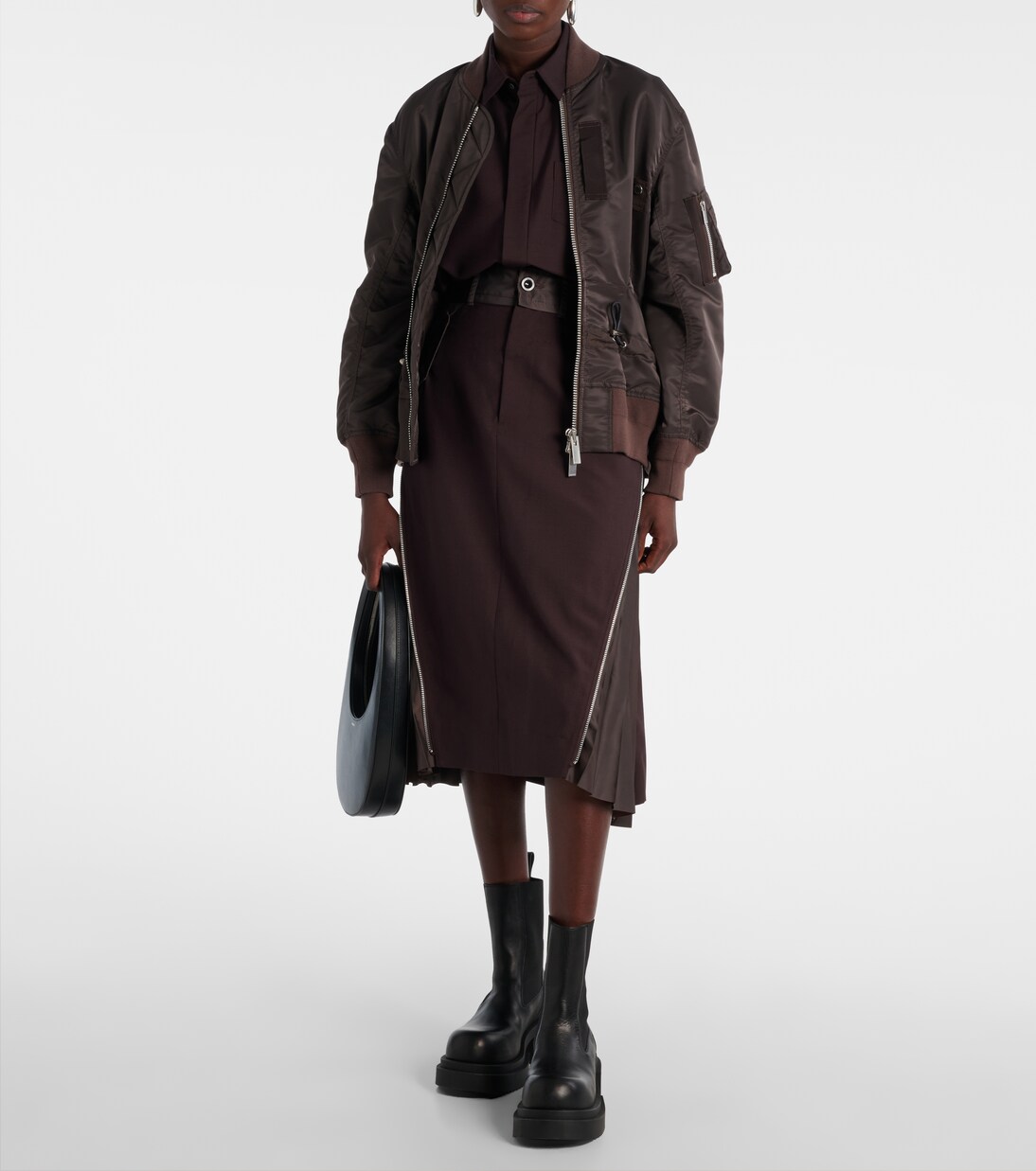 Pleated midi skirt | Sacai