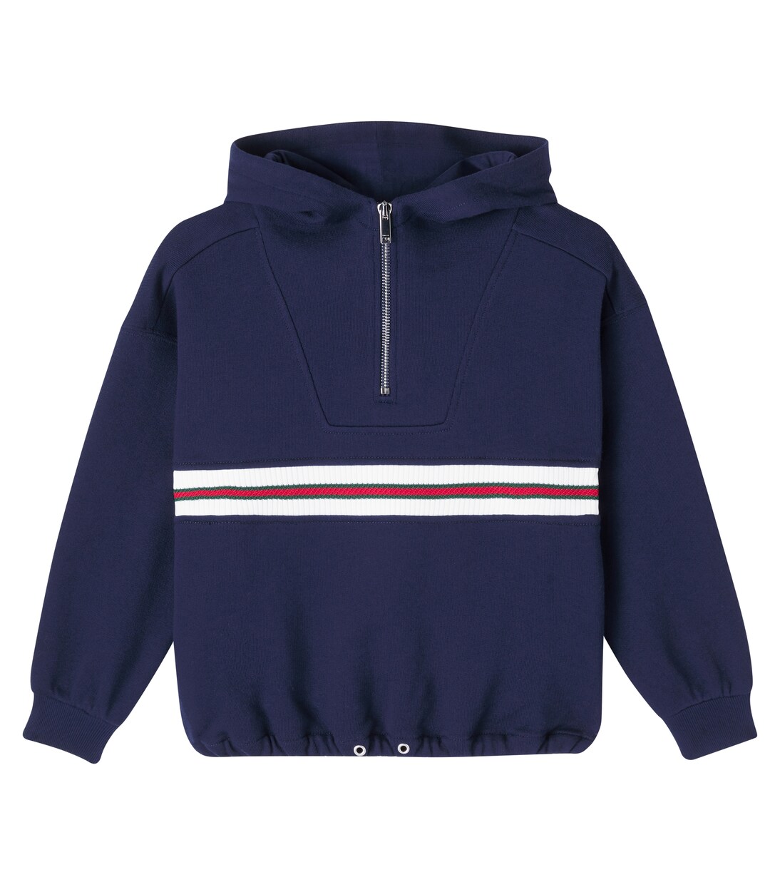 Web Stripe cotton half-zip hoodie | Gucci Kids