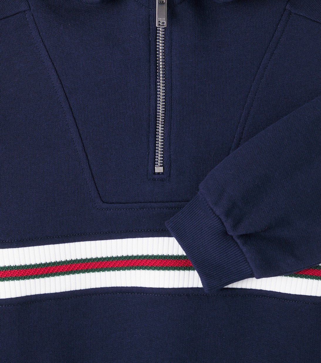 Web Stripe cotton half-zip hoodie | Gucci Kids