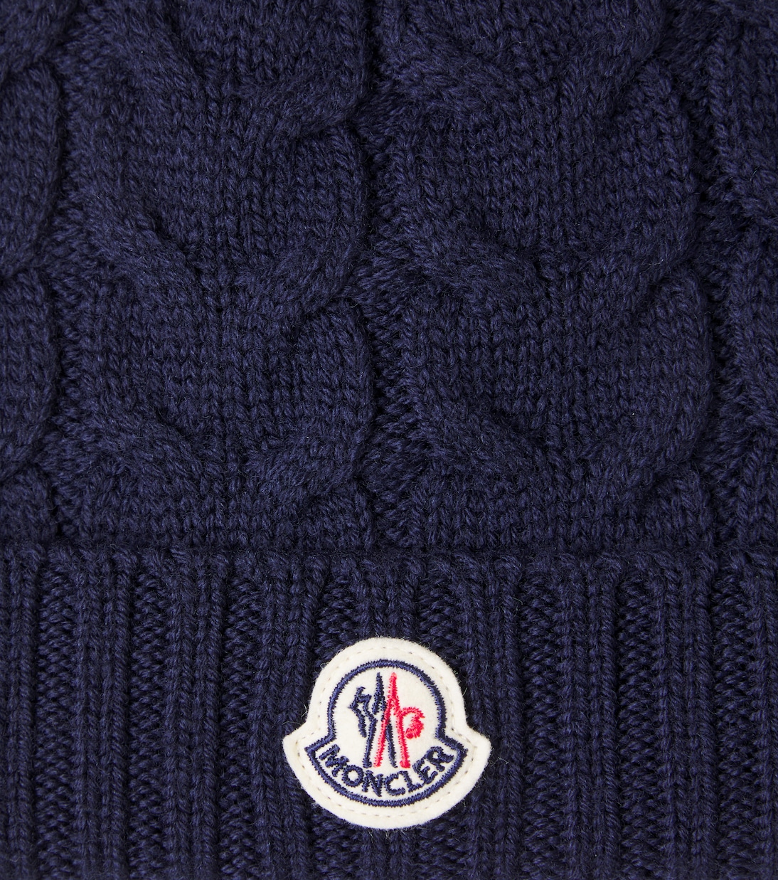 Logo cable-knit wool beanie | Moncler Enfant