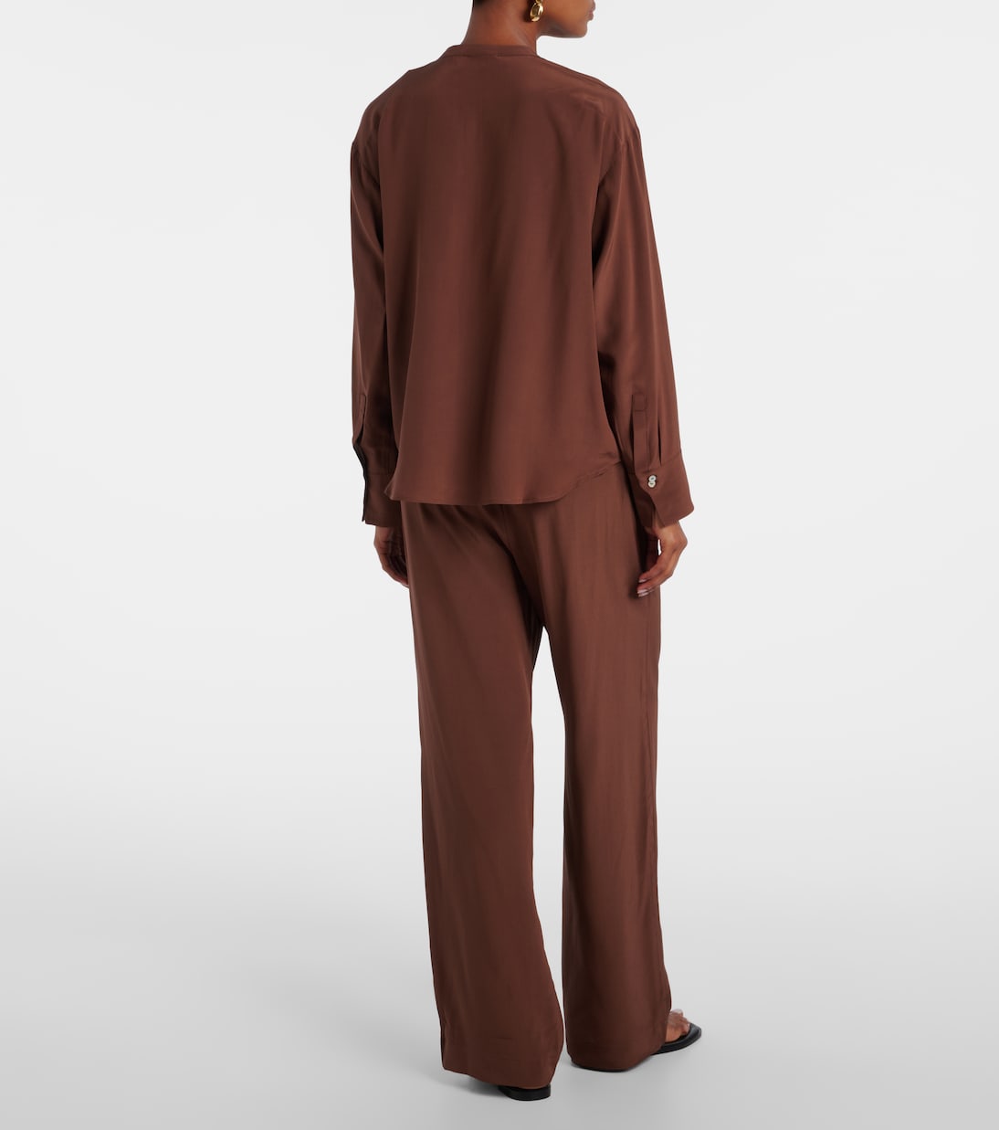 Pantalon ample Aurelia en crêpe de soie | Asceno