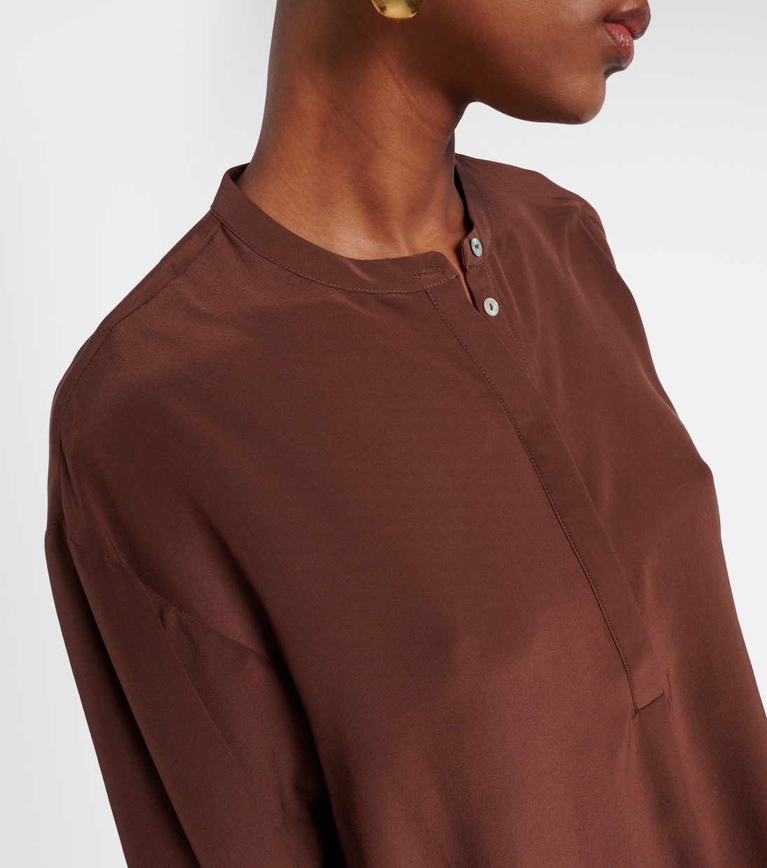 Pantalon ample Aurelia en crêpe de soie | Asceno