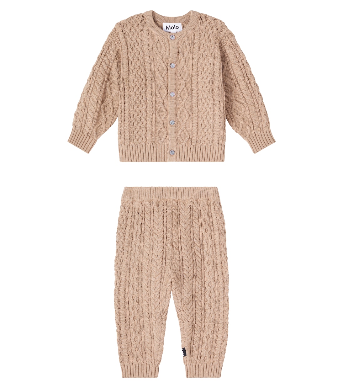Baby Aran cardigan and pants set | Molo