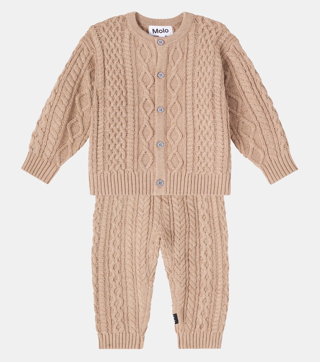 Baby Aran cardigan and pants set | Molo