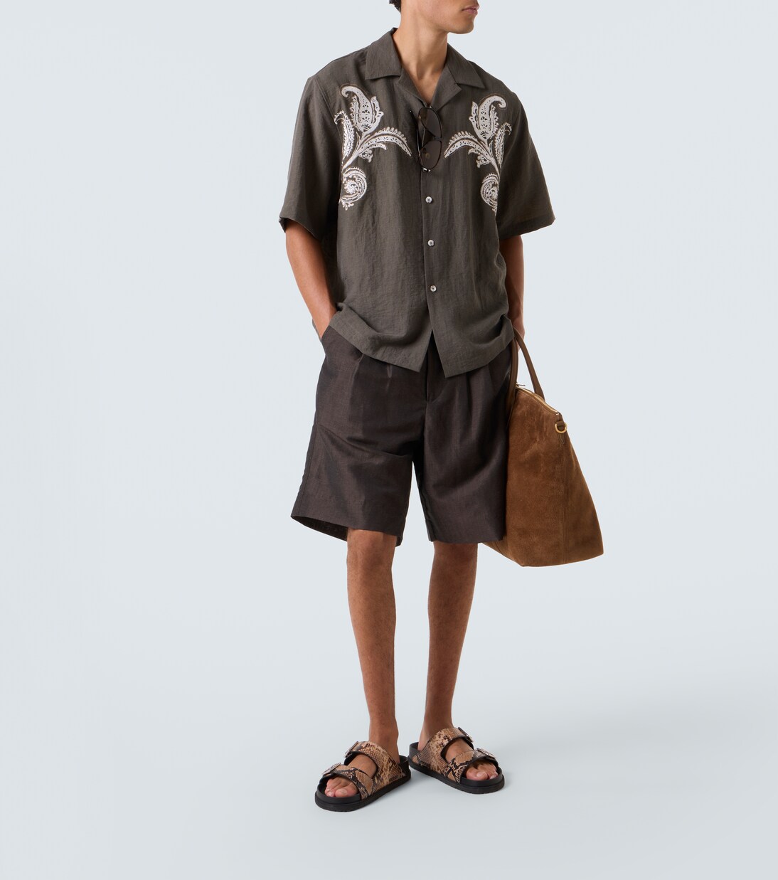 Linen and wool shorts | Commas