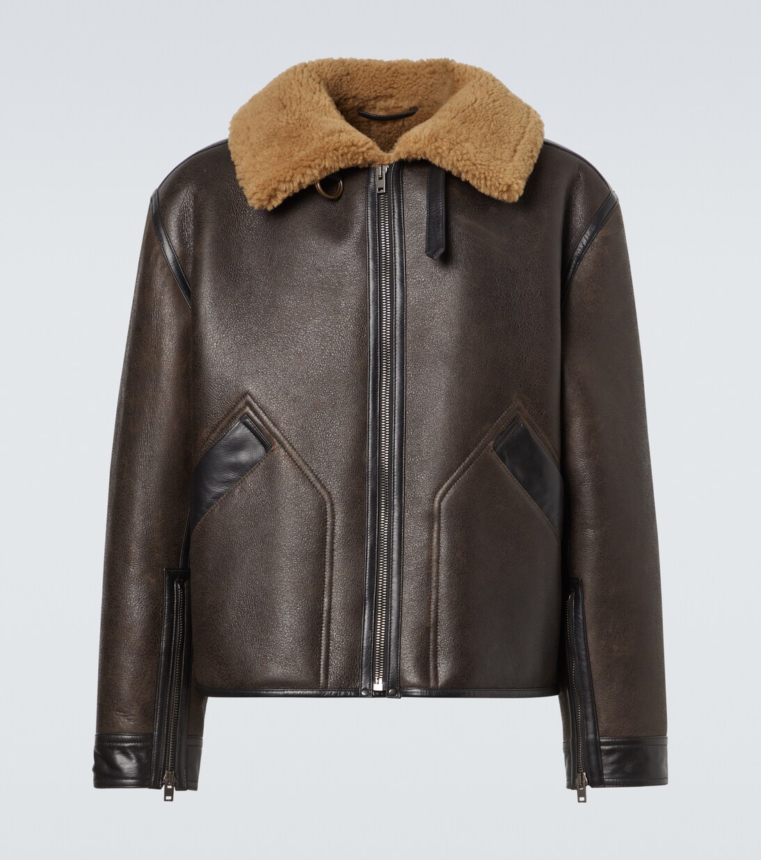 Shearling-lined leather jacket | Lemaire
