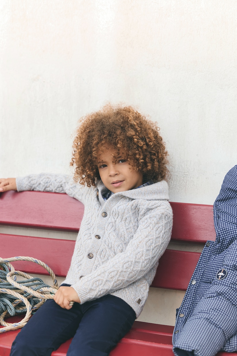 Cable-knit wool cardigan | Tartine et Chocolat