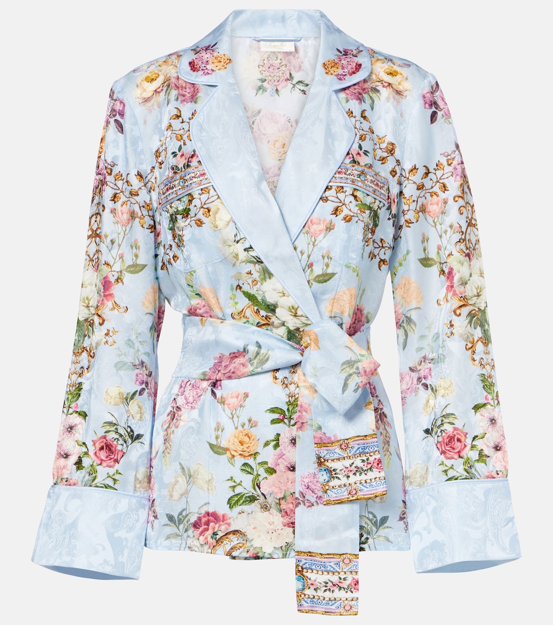 Tiled In Time belted floral jacket | Camilla
