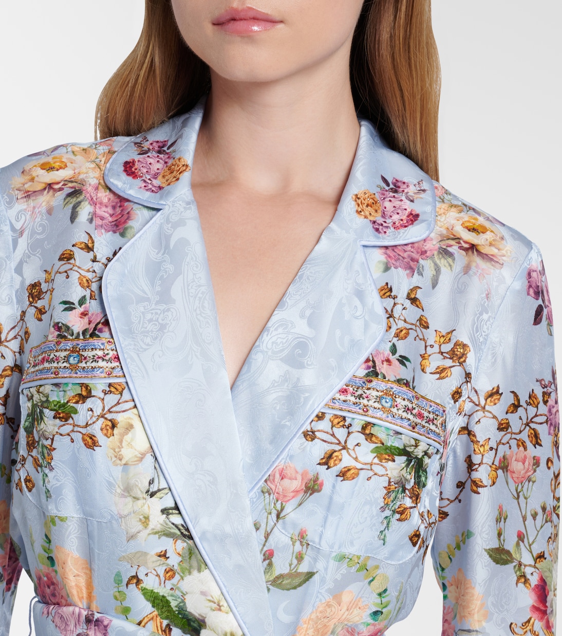 Tiled In Time belted floral jacket | Camilla