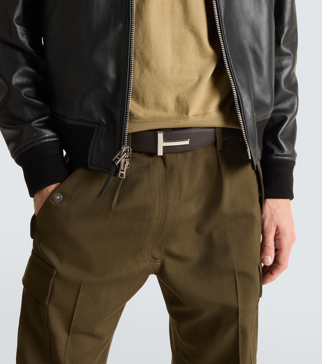 Wendbarer Gürtel T Icon aus Leder | Tom Ford