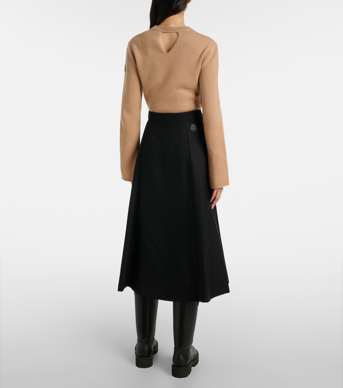Virgin wool midi skirt | Moncler