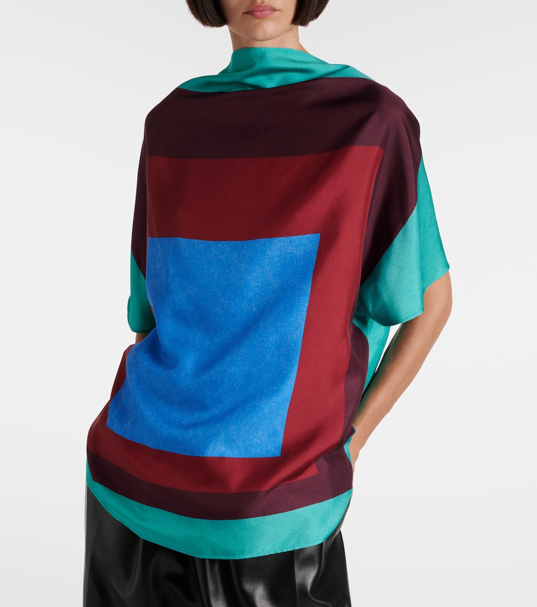 Printed silk satin top | Loewe