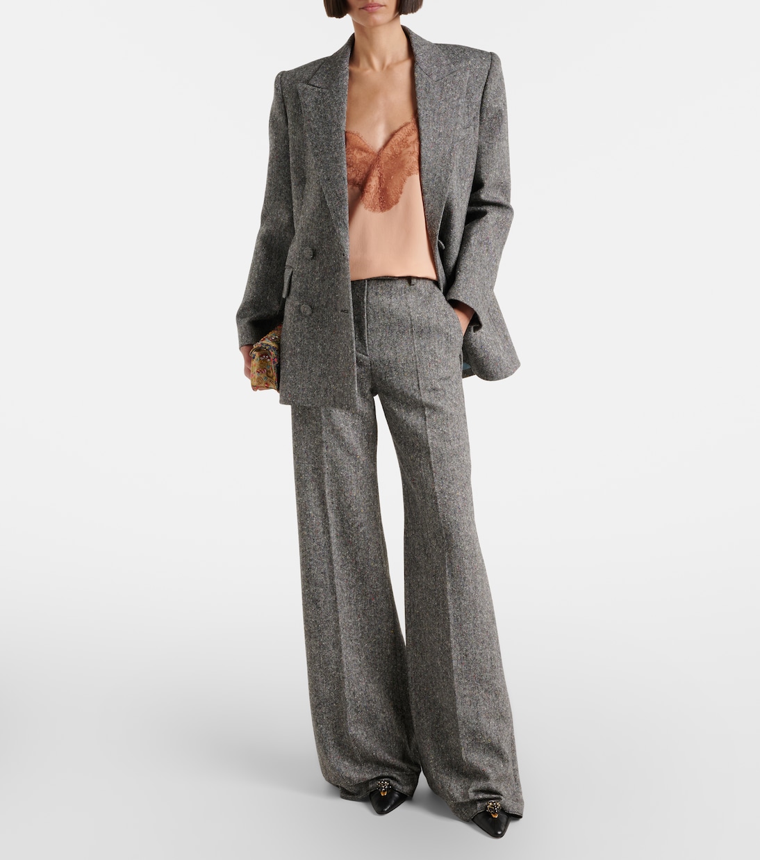 Top aus Crêpe de Chine aus Seide mit Spitze | Valentino