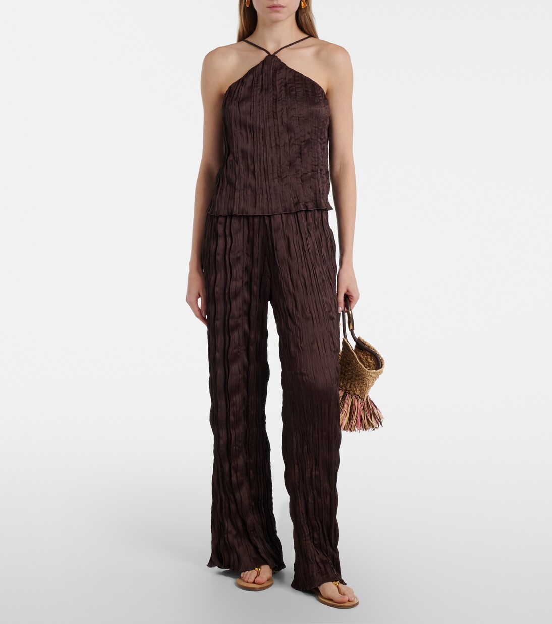 Nami plissé wide-leg pants | Staud