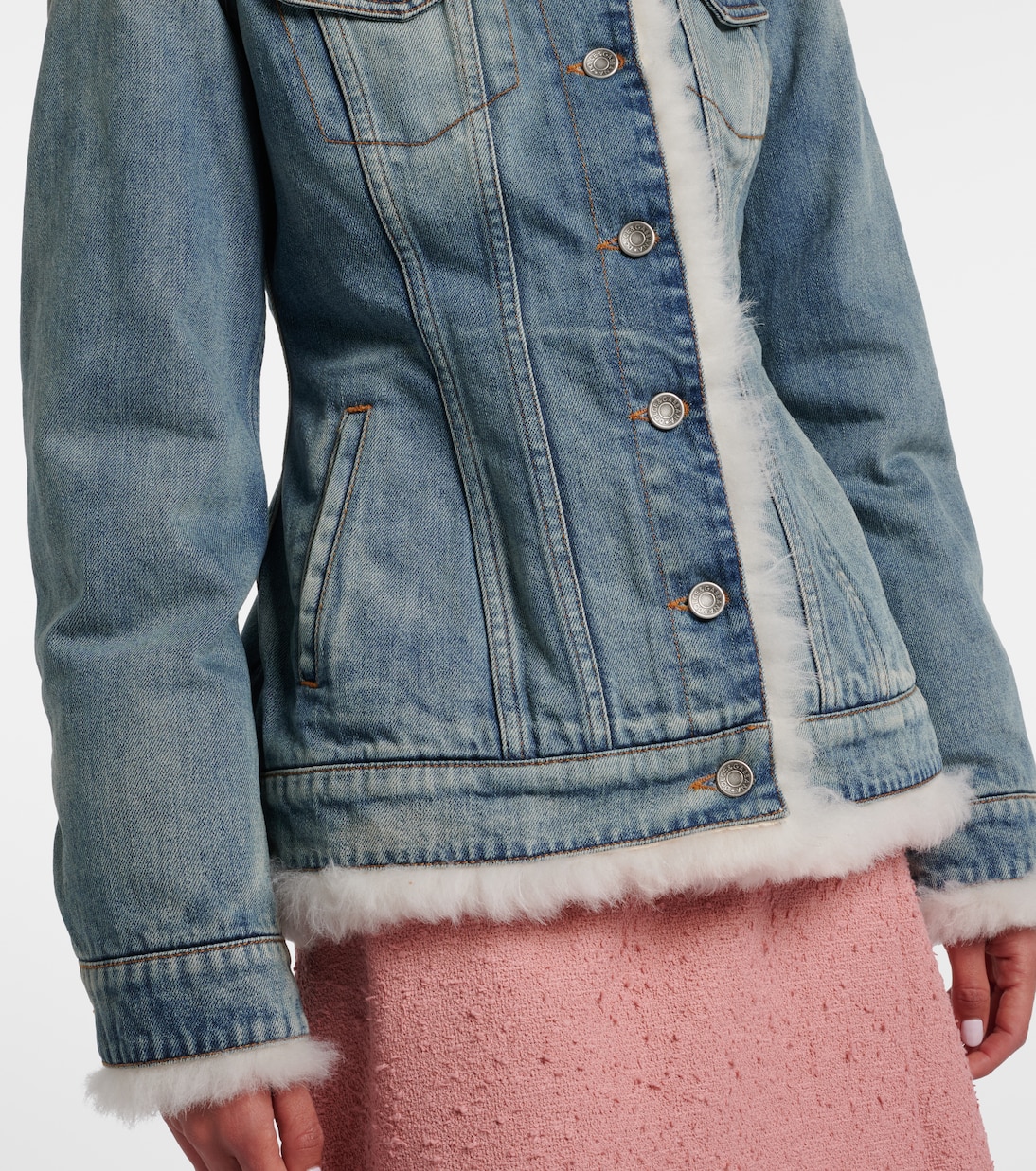 Shearling-trimmed denim jacket | Dolce&Gabbana