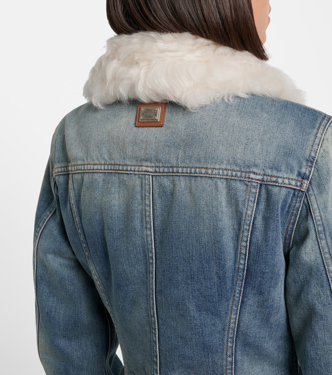 Shearling-trimmed denim jacket | Dolce&Gabbana