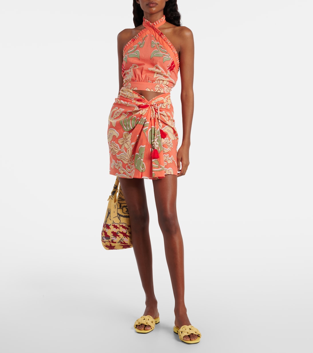 Bedrucktes Cropped-Top Suma aus Baumwolle | Poupette St Barth