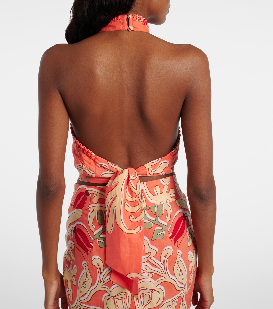 Bedrucktes Cropped-Top Suma aus Baumwolle | Poupette St Barth