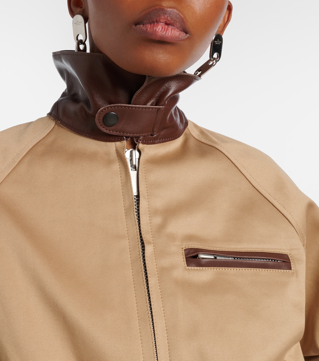 Leather-trimmed cotton blouson jacket | Sacai