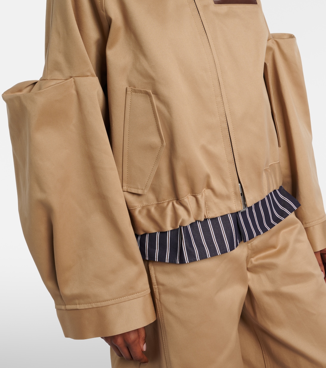 Leather-trimmed cotton blouson jacket | Sacai
