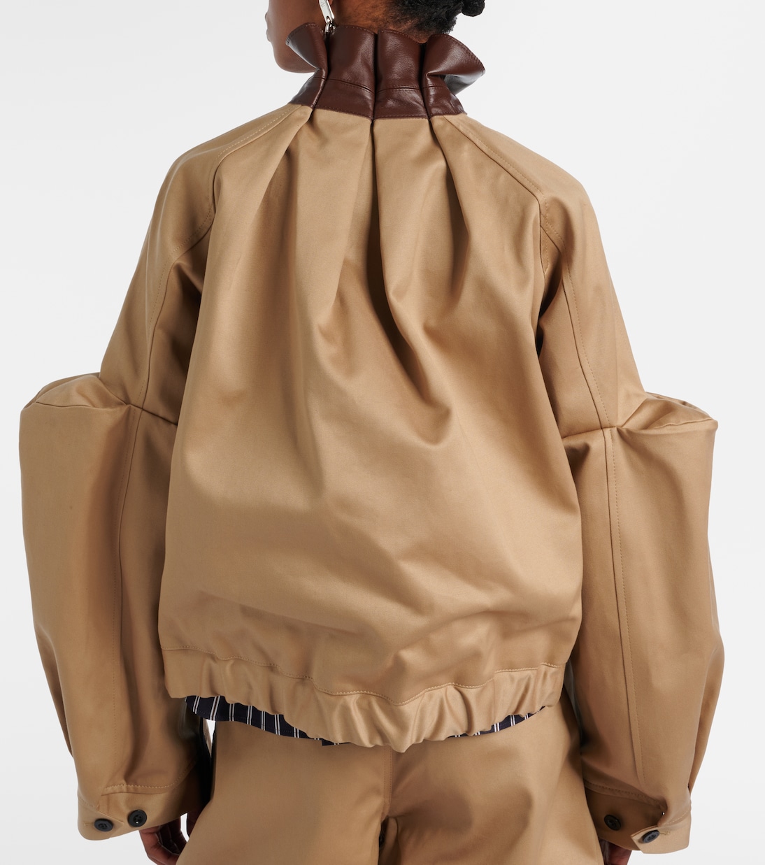 Leather-trimmed cotton blouson jacket | Sacai