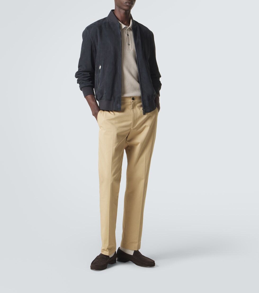 Knitted cotton polo shirt | Sunspel