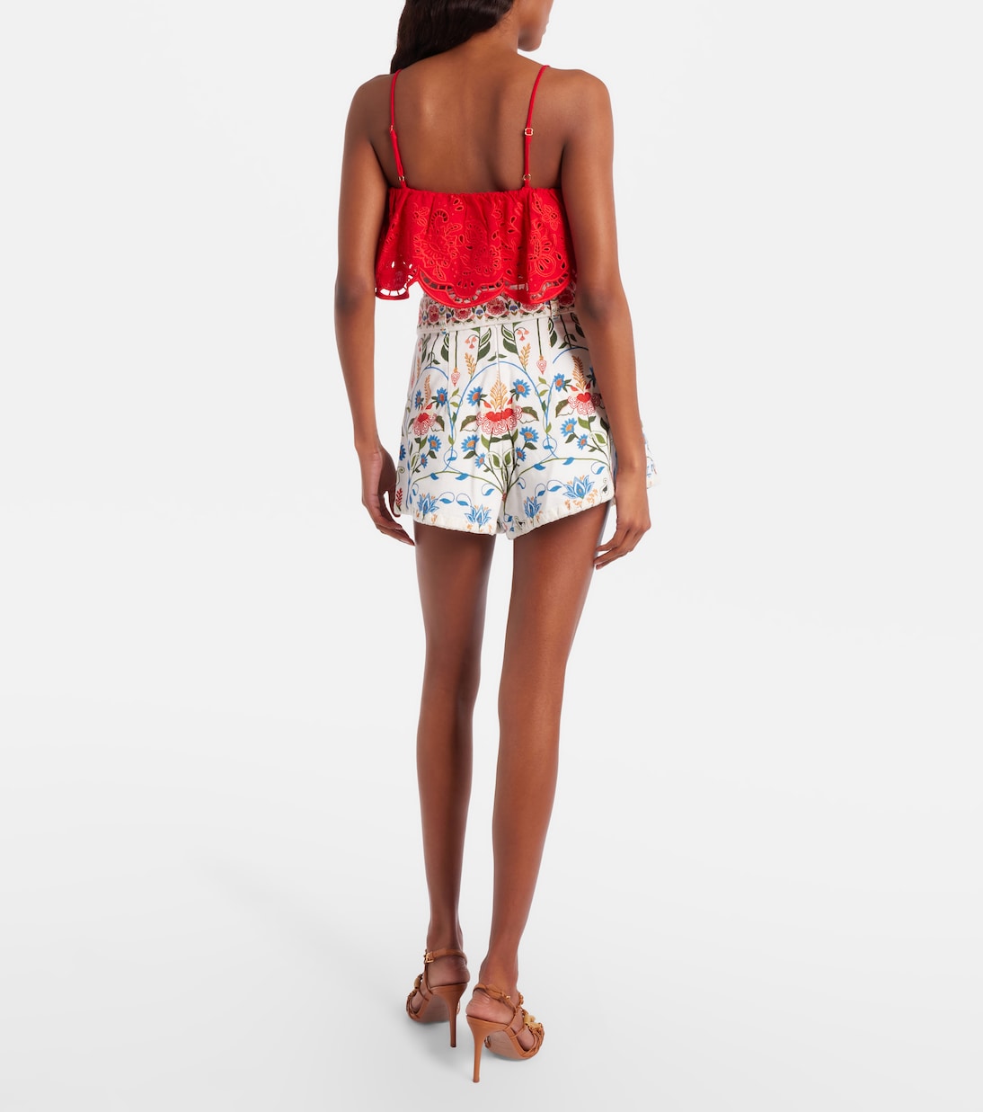 Fraga floral high-rise cotton short | Farm Rio