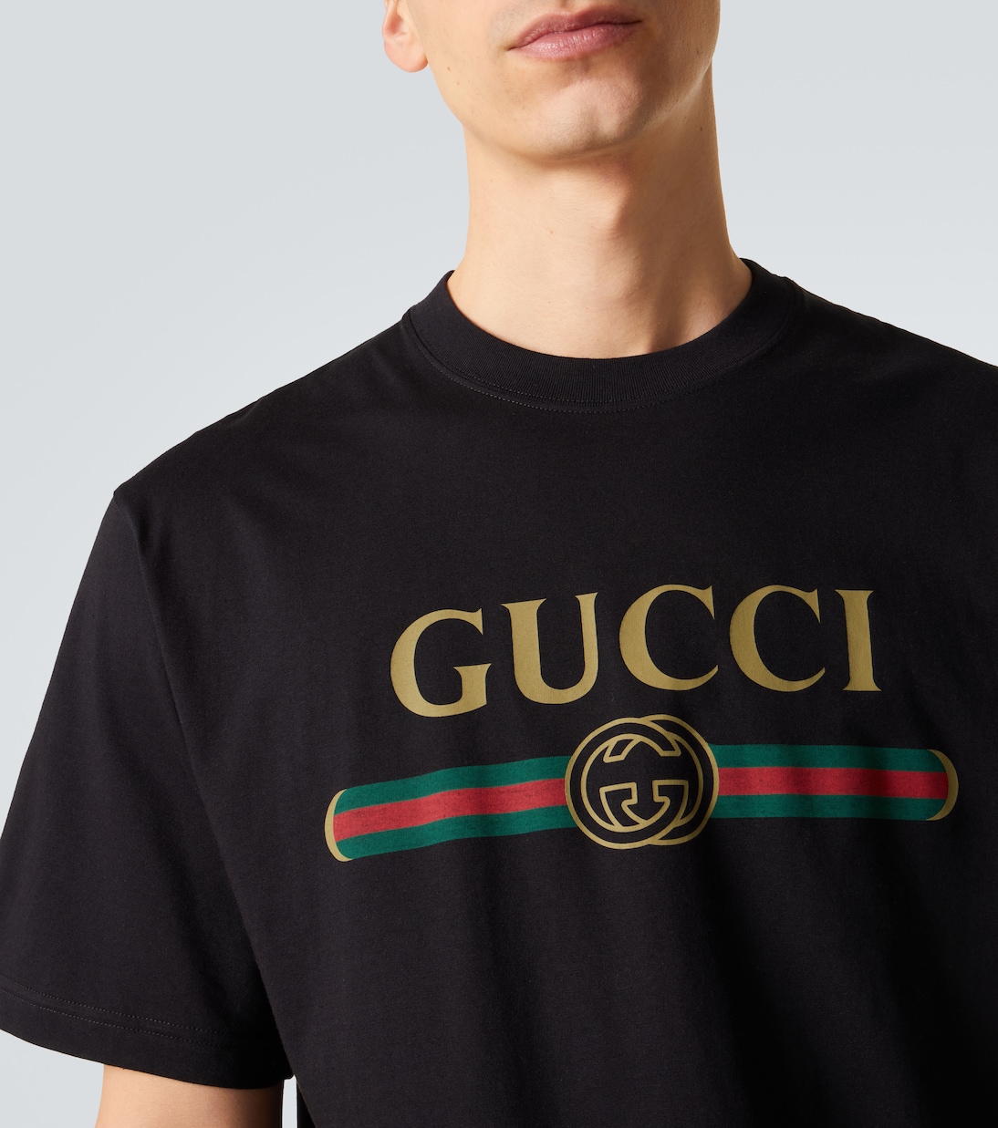 Logo cotton and silk jersey T-shirt | Gucci