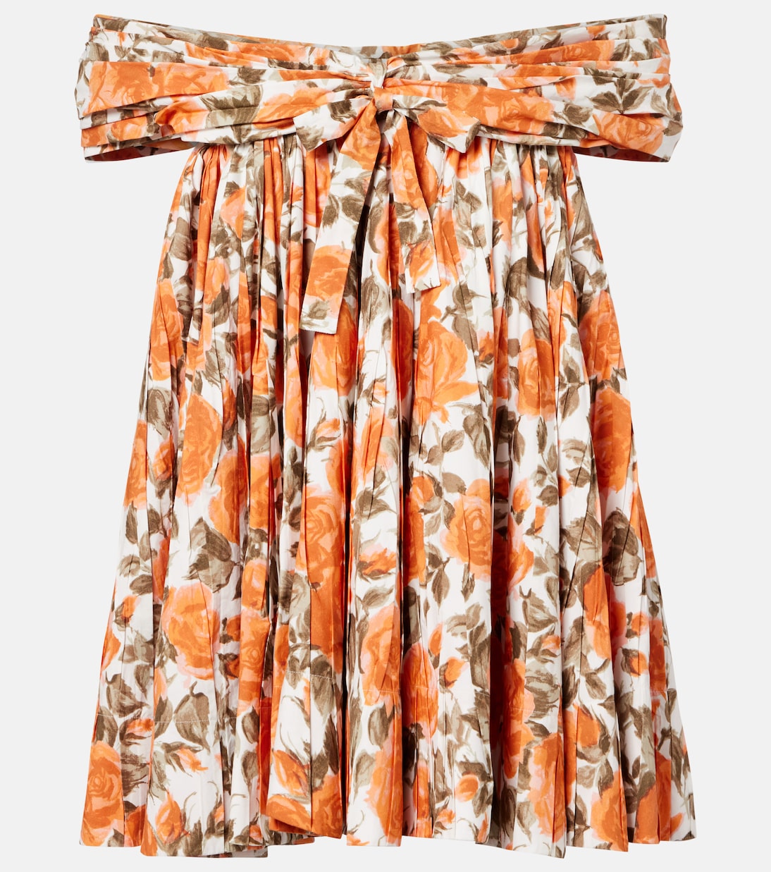 Floral pleated cotton poplin minidress | Chloé
