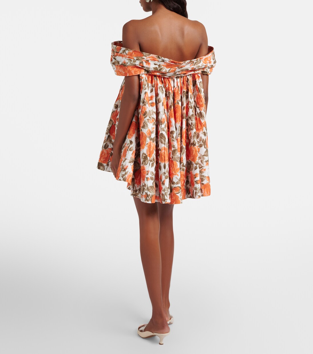 Floral pleated cotton poplin minidress | Chloé