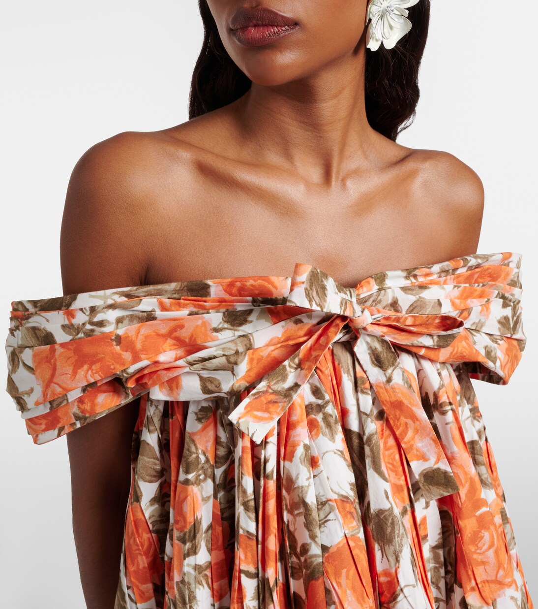 Floral pleated cotton poplin minidress | Chloé