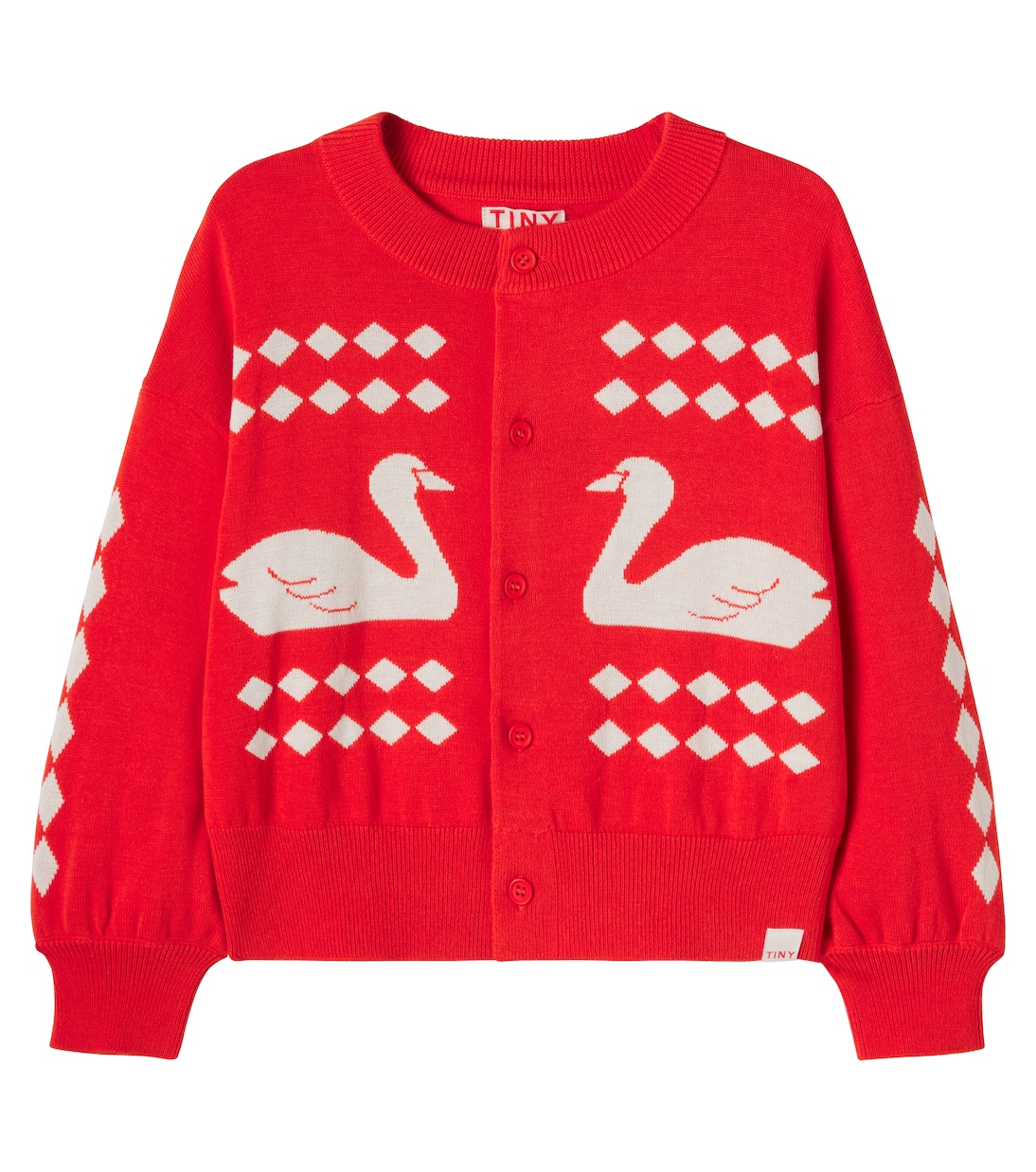 Swans argyle cotton cardigan | Tinycottons