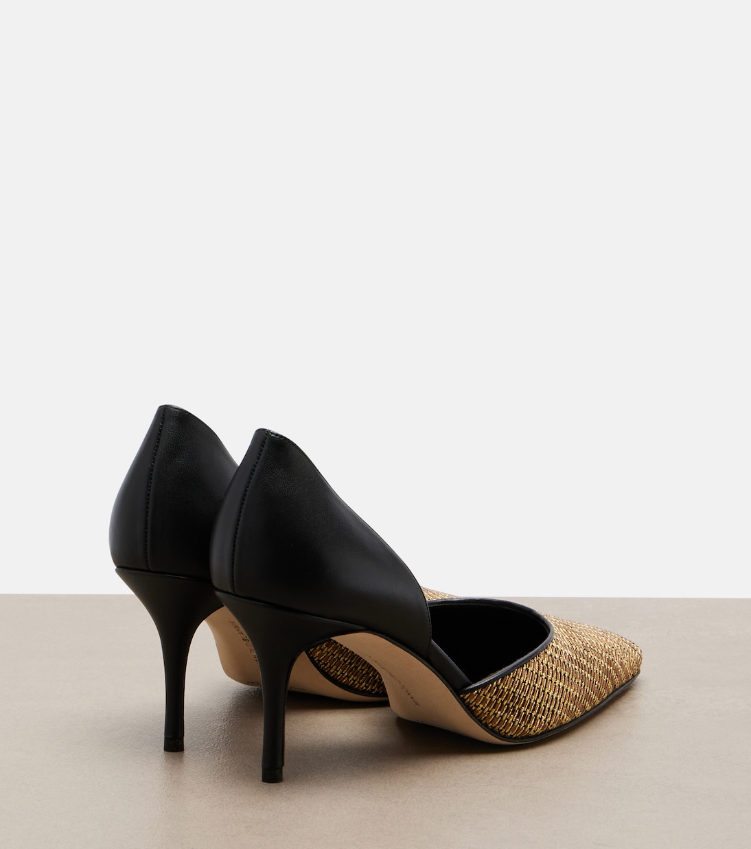 Taylerbinu leather-trimmed woven pumps | Manolo Blahnik