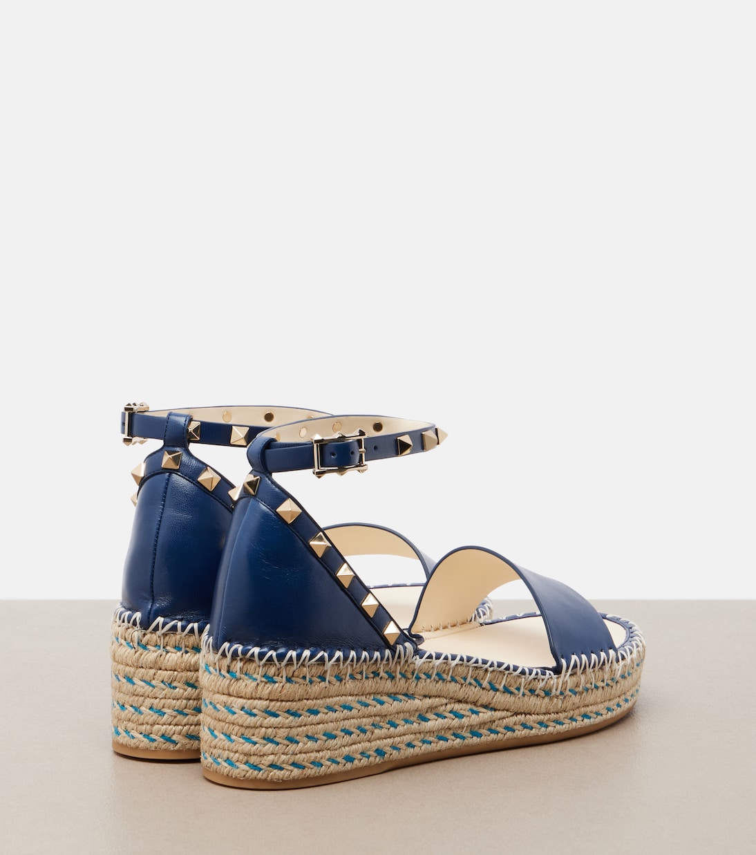 Alpargatas con cuña Rockstud Double de piel | Valentino Garavani