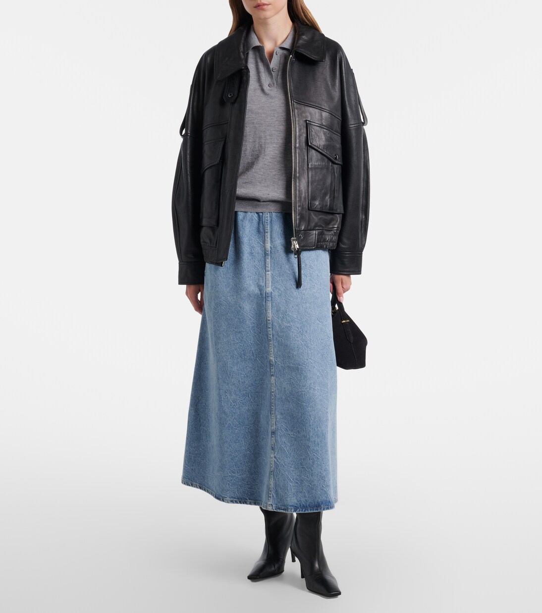 x Maria McManus denim midi skirt | Agolde